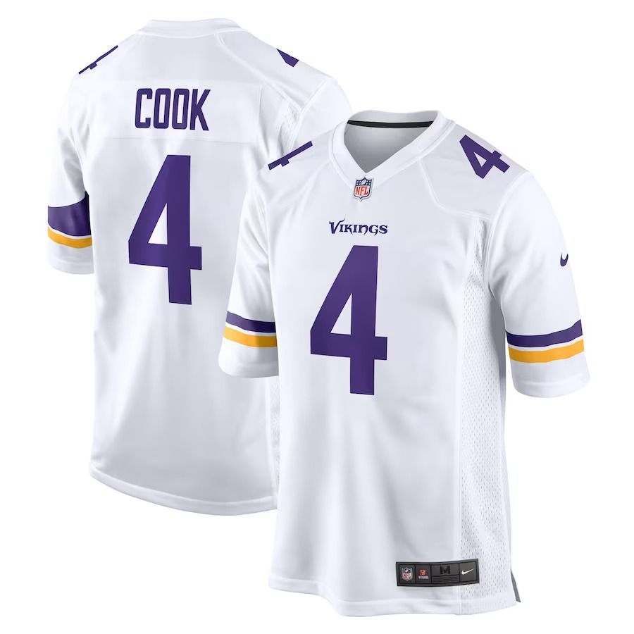 Men Minnesota Vikings 4 Dalvin Cook Nike White Game NFL Jersey